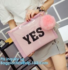 plastic slider zipper frosted PVC document bag, slider zipper frosted pvc bag garment packing with slider, Pouch Clear P