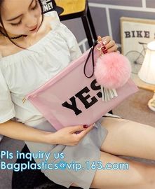 Disposable Waterproof Transparent Toiletry Clear Pvc Cosmetic Zipper Slider Bag, No-toxic clear transparent pvc slider c