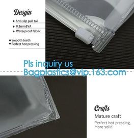 plastic A4 file bag document bag, children traveling EVA bag, resealable slider clothes packing, slider zip lock with ho