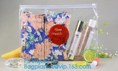 Horizontal Style Top Slider Closure Zip PVC Pack Bag for Tower Clothing Pack Clear and Frosted Sides, PVC / EVA / TPU zi