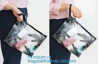 Custom waterproof pvc slider zipper wet bikini bag, zipper lock slider bag/resealable pvc slider zip poly bag, resealabl