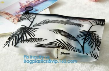 slider zipper pvc pouch clear vinyl pvc Zip lockk bags, Custom Logo PVC Transparent Slider Zipper Flat Bag, clothes packin