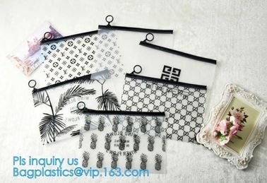 slider zipper pvc pouch clear vinyl pvc Zip lockk bags, Custom Logo PVC Transparent Slider Zipper Flat Bag, clothes packin