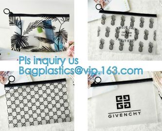 slider zipper pvc pouch clear vinyl pvc Zip lockk bags, Custom Logo PVC Transparent Slider Zipper Flat Bag, clothes packin