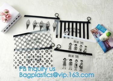 A4 file bag slider zipper envelope slider closure bag, Swimwear Packaging With Slider Zipper Closure PVC Bikini Bag, pac