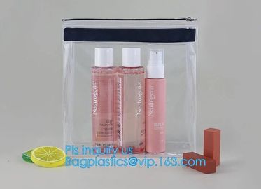 Slider Zipper Packing hologram pvc plastic storage cosmetic bag, 200 micron transparent clear PVC slider zipper bag, mat