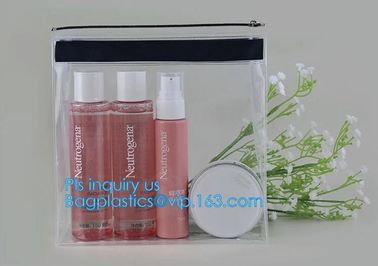 Slider Zipper Packing hologram pvc plastic storage cosmetic bag, 200 micron transparent clear PVC slider zipper bag, mat