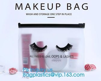 Slider Packaging waterproof promotion Zipper bag, Sinicline pvc mini plastic zipper cosmetic slider zip bags with print