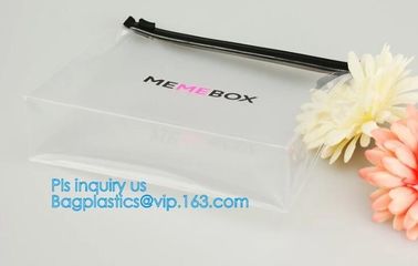 fashion thick clear retail custom printed pvc slider zipper bag, mini plastic zipper cosmetic slider zip bags with print