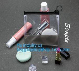 fashion thick clear retail custom printed pvc slider zipper bag, mini plastic zipper cosmetic slider zip bags with print