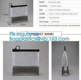 fashion thick clear retail custom printed pvc slider zipper bag, mini plastic zipper cosmetic slider zip bags with print