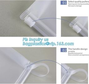 frosted zipper lock slider packing bag, cosmetic tool packaging sliding zipper bags, waterproof pe Zip lockk slider bags