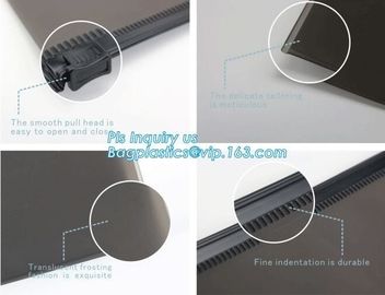 PP slider bag / PP zip seal bag, Zip lockk bags slider zipper pvc packing documents bags, Cosmetic Cases Plastic PVC Trave