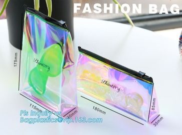 Non-toxic eco-friendly Standup Cosmetic PVC Bag With zipper Slider, Slider zipper bag plastic bag with zipper, slider zi