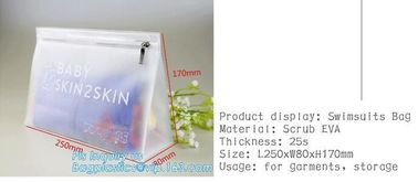 With hanging ring pvc slider bag zippered cosmetic bag, water proof cosmetic vinyl PVC/EVA slider zipper plastic bags