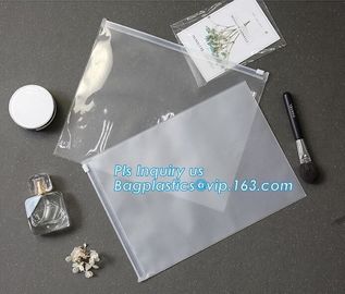 plastic zipper bag with hang holes &amp; slider, Slider Zipper PVC Pouch Clear Vinyl PVC Zip lockk Bag, Slider Zipper Packing