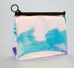 Stand up clear/transparent cosmetic PVC zipper bag/pouch, Eva Clothing Packaging Plastic Clear Zipper Bag With Slider