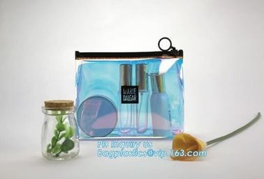 Stand up clear/transparent cosmetic PVC zipper bag/pouch, Eva Clothing Packaging Plastic Clear Zipper Bag With Slider