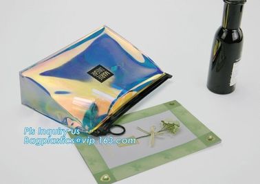 Stand up clear/transparent cosmetic PVC zipper bag/pouch, Eva Clothing Packaging Plastic Clear Zipper Bag With Slider