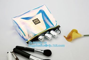 gusset slider Zip lockk printed pvc zipper bags with holding loop with confetti, zipper slider bags for pencils pens