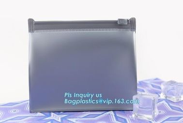 Portable Clear PVC Slider Zipper Cosmetic Makeup Bag, Water proof slider pvc toiletry bag vinyl beachwear cosmetic bag