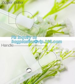 Standup Cosmetic PVC Bag With Slider, Promotional PVC Toiletry bag with zipper and slider, daily use of plastic bag with