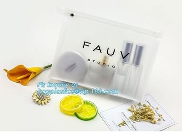 Standup Cosmetic PVC Bag With Slider, Promotional PVC Toiletry bag with zipper and slider, daily use of plastic bag with