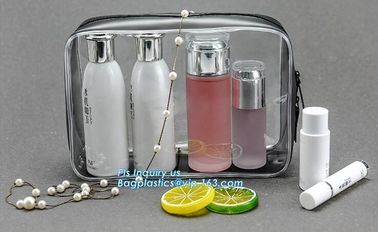 Promotion 25s heat seal clear transparent pvc cosmetic bag plastic bag, lady custom cosmetic bag travel makeup beauty ba