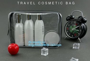 clear hanging toiletry bag pvc cosmetic bag, promotional plastic pvc clear transparent cosmetic bag, top zipper soft tra