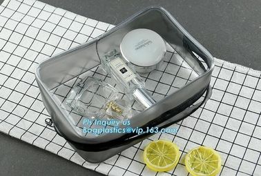 EVA PVC Cosmetic Bag For Women Zipper Waterproof Airline Makeup Travel Organizer Toiletry Bag, fashion clear transparent
