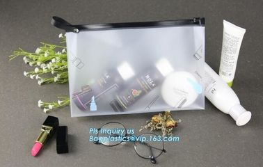 Eva Clear Vinyl Cosmetic Bag Slider Zipper Pencil Bag, Promotional Transparent Cosmetic PVC Bag Slider Zip Bags Clear Tr