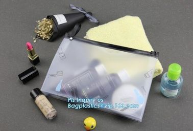 Eva Clear Vinyl Cosmetic Bag Slider Zipper Pencil Bag, Promotional Transparent Cosmetic PVC Bag Slider Zip Bags Clear Tr