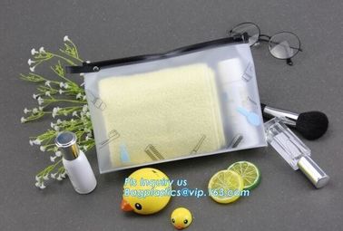 Eva Clear Vinyl Cosmetic Bag Slider Zipper Pencil Bag, Promotional Transparent Cosmetic PVC Bag Slider Zip Bags Clear Tr