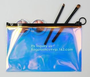PVC slider zipper cosmetic makeup bag and pouch, Comfortable touching matt finishing slider Zip lockk stand up bag foggy e