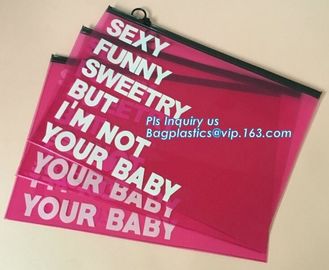 bag with window and zipper/slider zipper bag/aluminum foil zip lock bag, EVA PVC slider zipper bag for travel accessorie