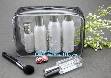 Travel Kit Organizer Bathroom Storage Cosmetic Bag Hanging Toiletry Bag, OEM promotional transparent plastic Heat Seal s