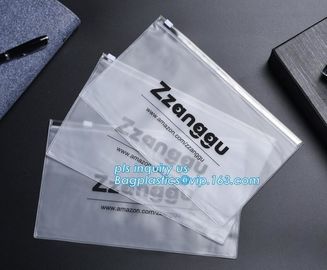 frosted poly bag with slider for clothing packaging, Frosted plastic bag with slider, apparel packaging bag with Zip lockk