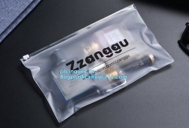 frosted poly bag with slider for clothing packaging, Frosted plastic bag with slider, apparel packaging bag with Zip lockk