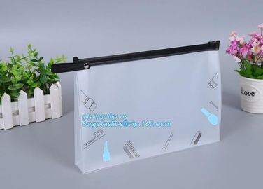 pvc zipper lock slider bag/Resealable PVC Slider Zip Poly Bag, Flat Garment Zipper Packaging Slider Bag, CPE material zi