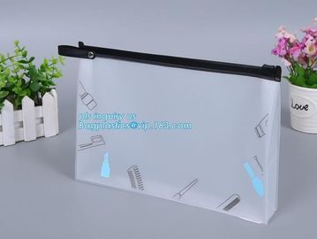 pvc zipper lock slider bag/Resealable PVC Slider Zip Poly Bag, Flat Garment Zipper Packaging Slider Bag, CPE material zi
