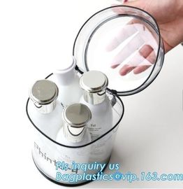 Barrel shape bag with bones with handle politzer bag, pvc toy package clear pvc barrel bag, zip barrel cosmetic box bag