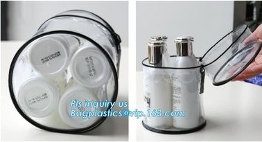 Barrel shape bag with bones with handle politzer bag, pvc toy package clear pvc barrel bag, zip barrel cosmetic box bag