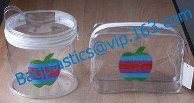 clear cylinder circular promotional storage pvc zipper closure cosmetic bags, barrel bags, cylinder packing vacuum cup p