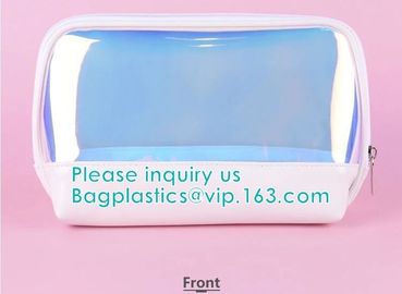 HOLOGRAPHIC MAKEUP BAG, PU TPU MATERIAL MAKEUP travel wash bag waterproof makeup bag cosmetic bags, ECO FIRENDLY PACKAGE