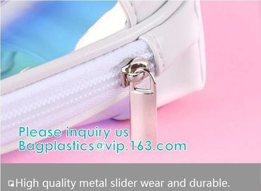 HOLOGRAPHIC MAKEUP BAG, PU TPU MATERIAL MAKEUP travel wash bag waterproof makeup bag cosmetic bags, ECO FIRENDLY PACKAGE
