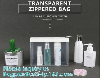 ZIPPERED BAGS, makeup cosmetic bag, travel BAG, Cosmetic Swimwear Sand beach Clear Cylinder PVC Bag For Women Makeup Tr