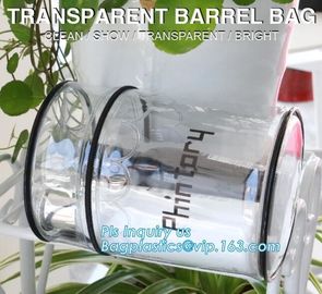 ZIPPERED BAGS, makeup cosmetic bag, travel BAG, Cosmetic Swimwear Sand beach Clear Cylinder PVC Bag For Women Makeup Tr