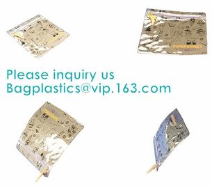 Vinyl transparent pvc bag cosmetic packing, bottom gusset slider Zip lockk printed pvc zipper bags, clothing packaging bag