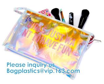 Boidegradable Makeup Cosmetic Bag Packaging Custom Printed Oxo Bottom Seal Eco Friendly Frosted EVA Swimwear Bikini Bag