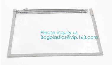 Biodegradable Transparent PVC/EVA/TPU Zipper Slider bag,Selected By Girls Cosmetics Toothbrush Zipper Bag With Slider